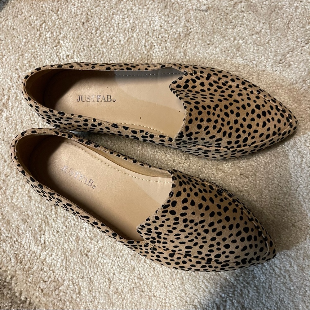Just Fab cheetah print shoes sandals flats